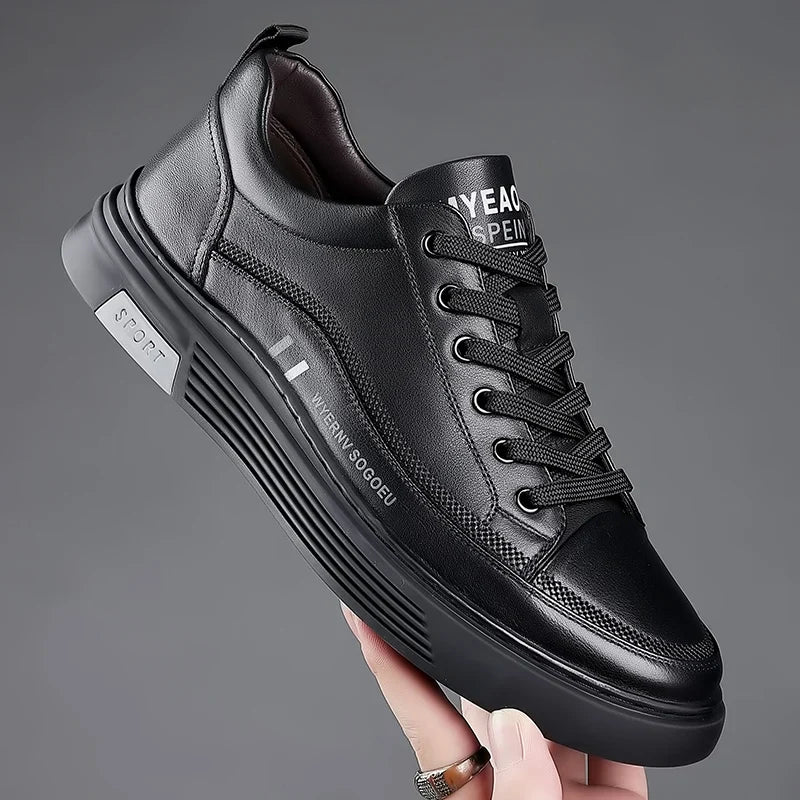 Baskets plates sport décontractées - Cuir véritable