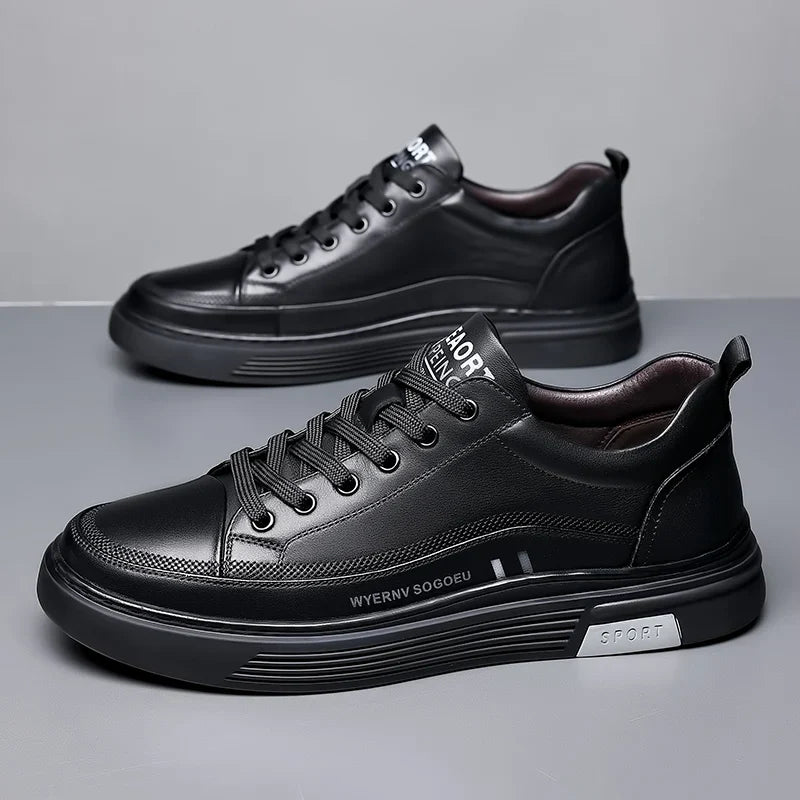 Baskets plates sport décontractées - Cuir véritable