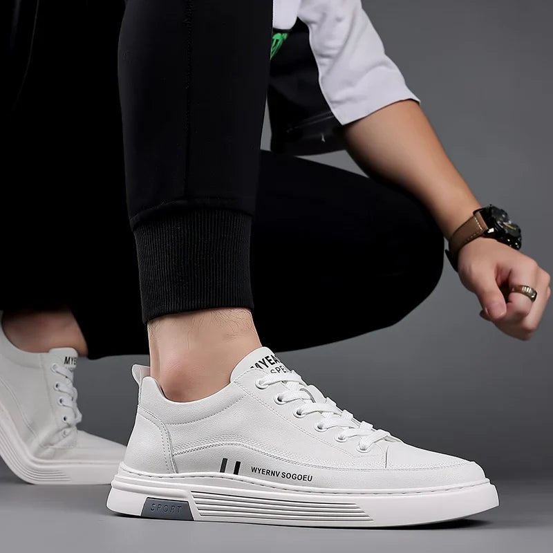 Baskets plates sport décontractées - Cuir véritable
