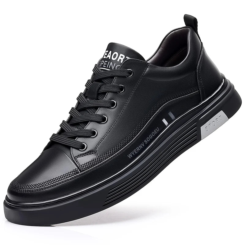 Baskets plates sport décontractées - Cuir véritable