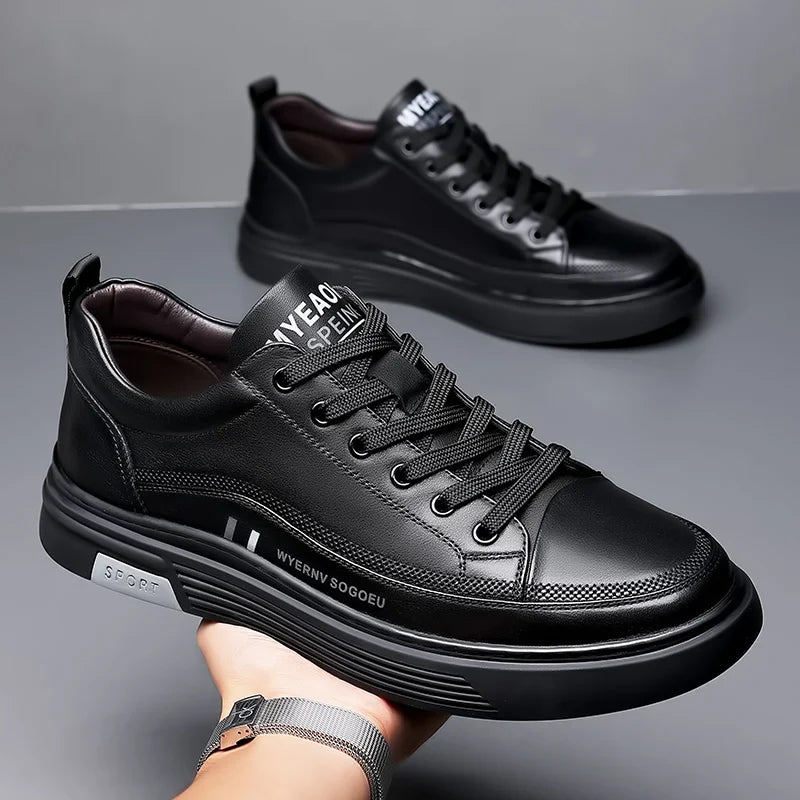 Baskets plates sport décontractées - Cuir véritable