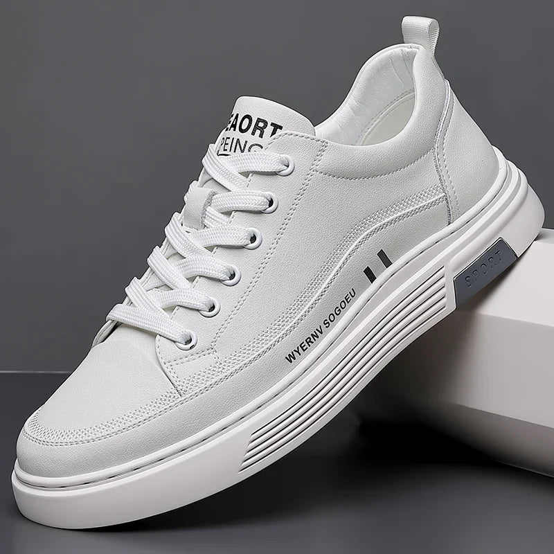 Baskets plates sport décontractées - Cuir véritable