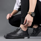 Baskets plates sport décontractées - Cuir véritable